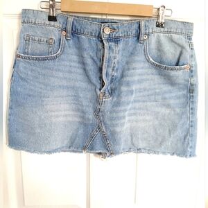 Aeropostale Button Fly Jean Mini Skirt Size 14 Y2K Punk Skater Party Concert